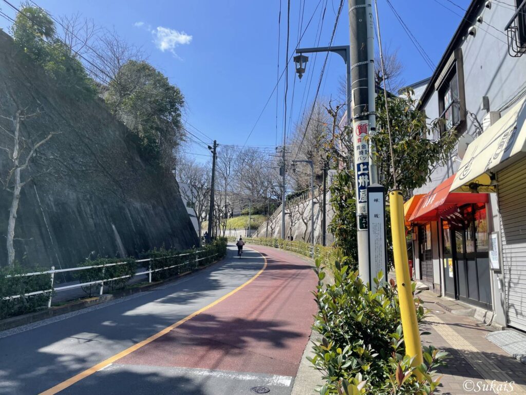 上中里駅近くの蝉坂