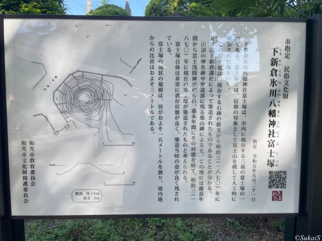 下新倉氷川八幡神社富士塚の説明版