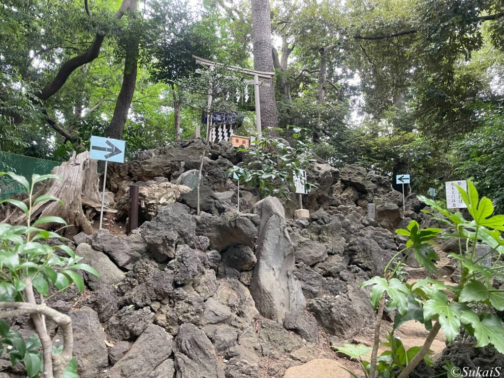 江古田富士塚の上部