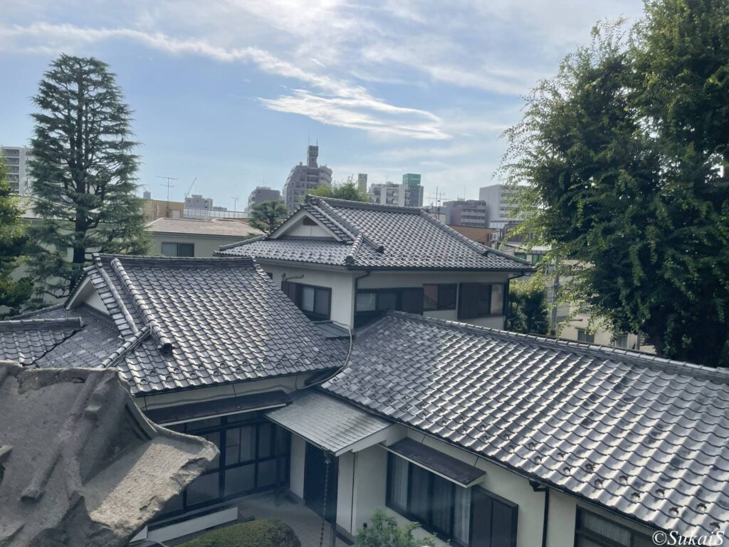池袋富士塚の山頂からの眺め