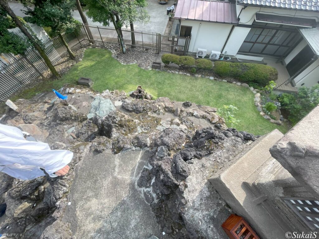 池袋富士塚の山頂からの眺め