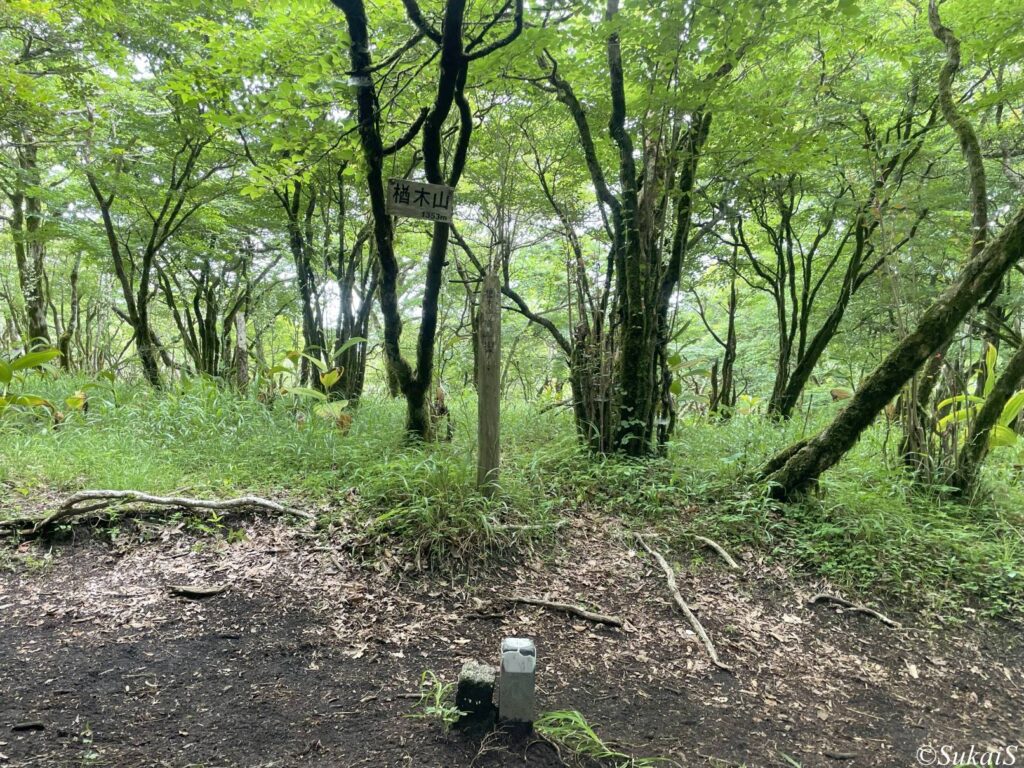 楢木山の標識
