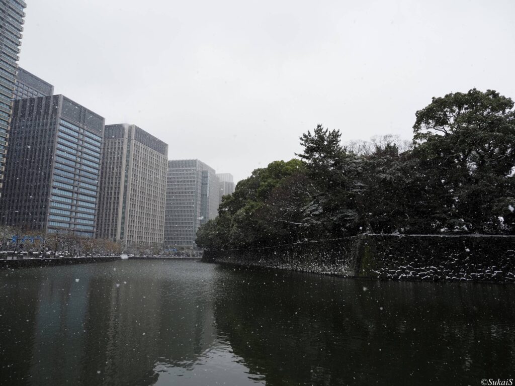 丸の内のビル群と皇居のお堀