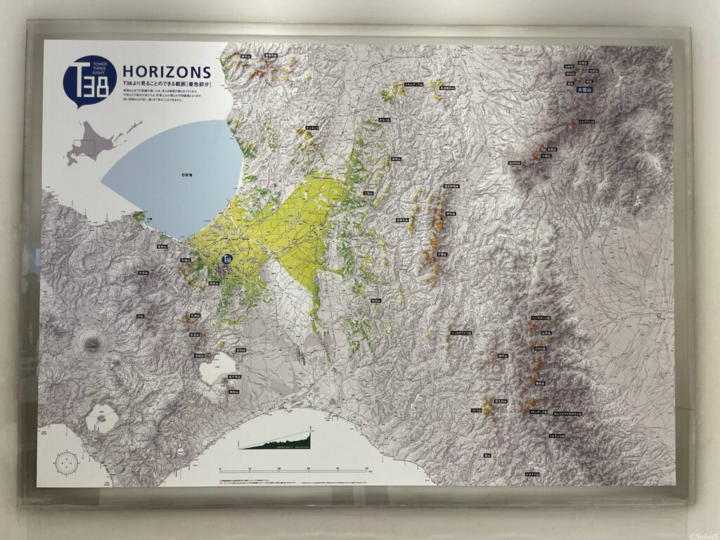 JRタワーから見える範囲の地図