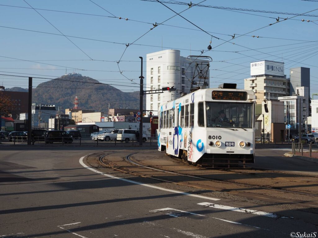 函館市電と函館山
