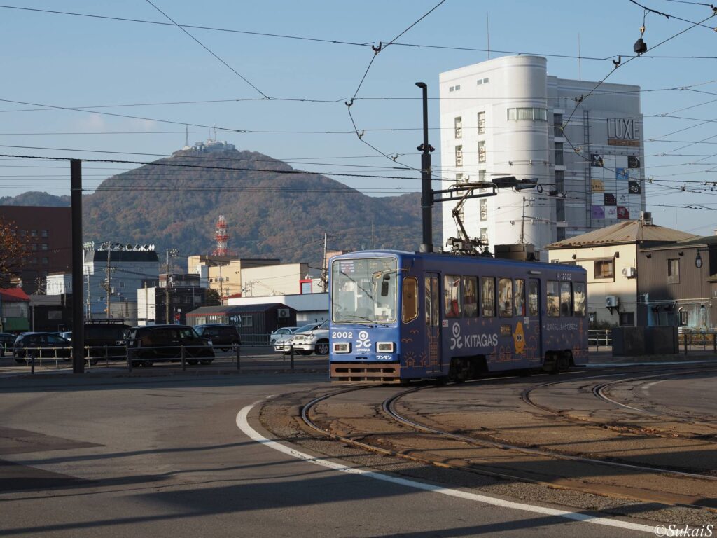 函館市電と函館山