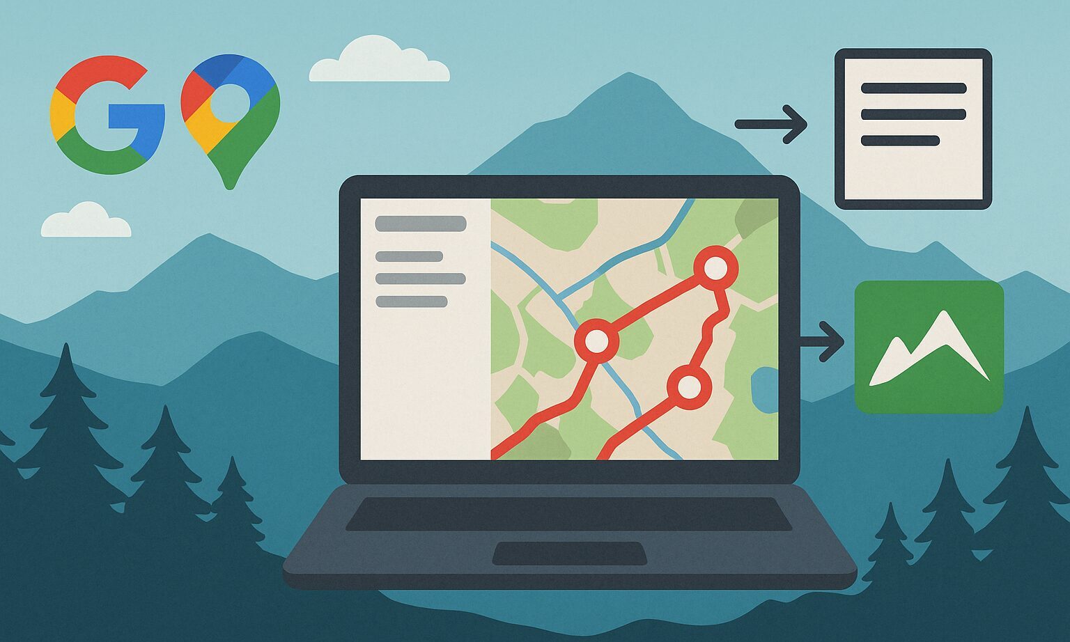 Googleマイマップで経路図を作り、ブログ、ヤマレコで使用する
